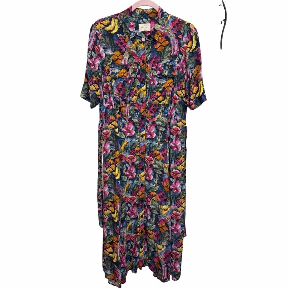 Sezane Laurette Dress Floral Multicolor Print Parisian Feminine Size 38 Medium - Picture 5 of 16